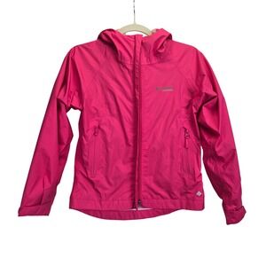 Columbia Titanium Kids Pink Hooded Windbreaker‎ Jacket Size 10/12 Kidcore Barbie